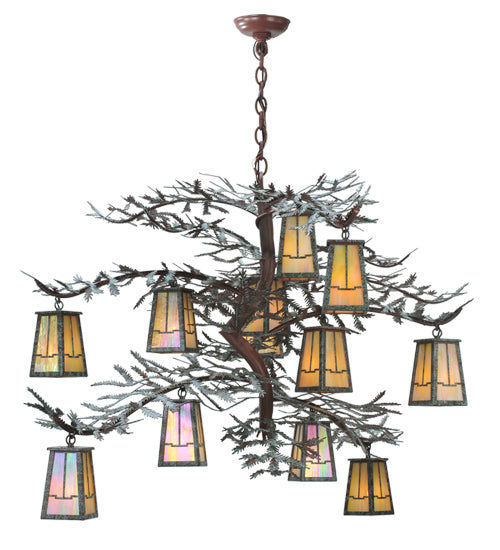 52" Wide Pine Branch Valley View 12 Light Chandelier