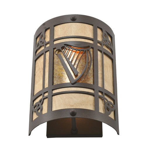 9"W Celtic Harp Wall Sconce