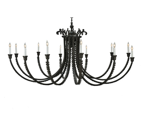 80"W Oak Bough 12 Lt Chandelier