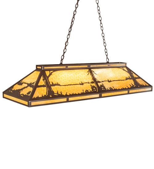 61" Long Quiet Pond Skirted Oblong Pendant