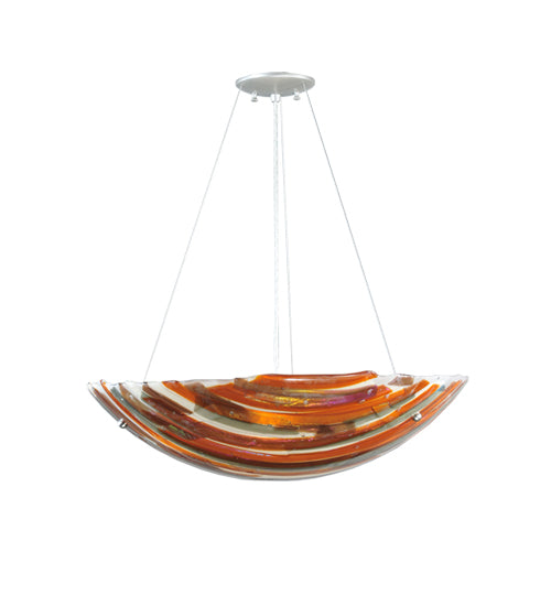 24"W Metro Fusion Marina Glass Inverted Pendant