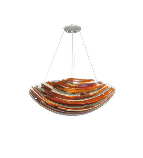 24"W Metro Fusion Marina Glass Inverted Pendant