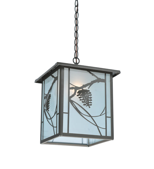 12"Sq Whispering Pines Lantern Pendant