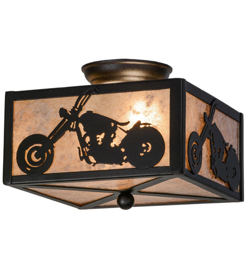 10"Sq Motorcycle Flushmount