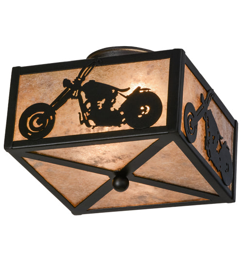 10"Sq Motorcycle Flushmount