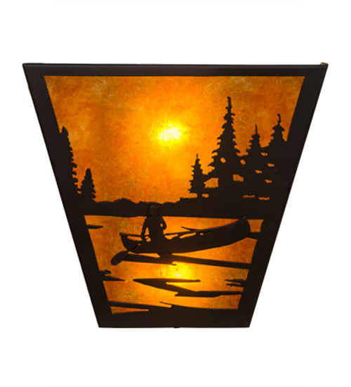 13"W Canoe At Lake Wall Sconce