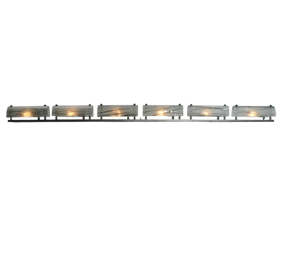 73"W Metro Fusion Branches 6 Lt Glass Vanity Light