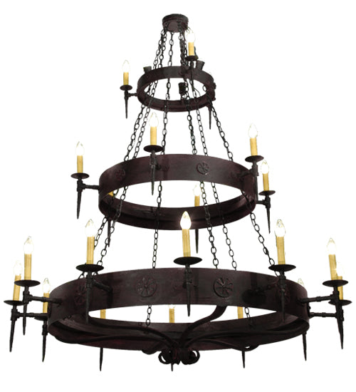 72"W Warwick 21 Lt Three Tier Chandelier