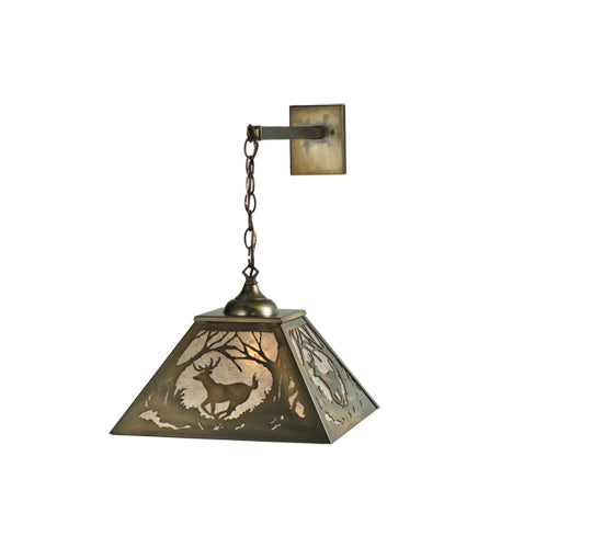 16"W Deer At Dawn Hanging Wall Sconce