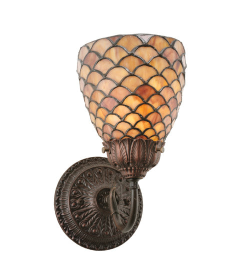 5.5"W Tiffany Fishscale Wall Sconce