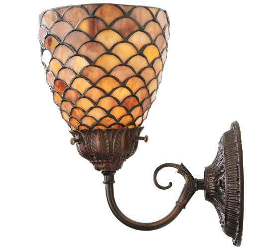 5.5"W Tiffany Fishscale Wall Sconce