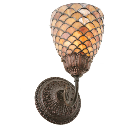 5.5"W Tiffany Fishscale Wall Sconce