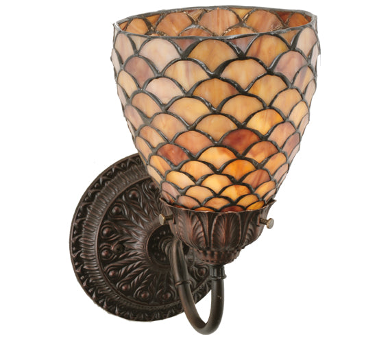 5.5"W Tiffany Fishscale Wall Sconce