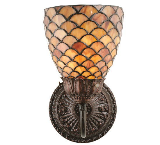 5.5"W Tiffany Fishscale Wall Sconce