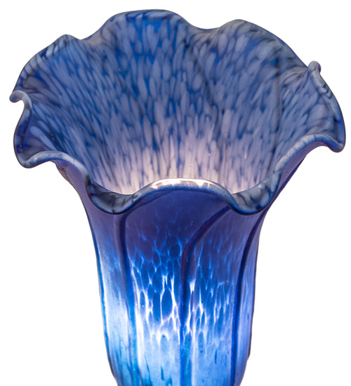 13" High Blue Tiffany Pond Lily Twin Cherub Accent Lamp