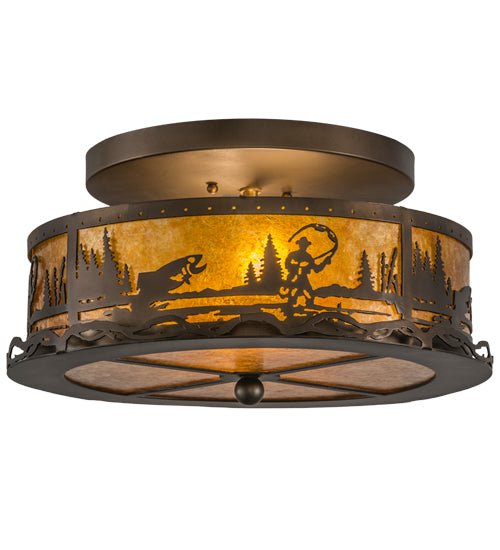 16"W Fly Fishing Creek Flushmount