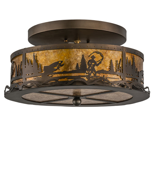 16"W Fly Fishing Creek Flushmount