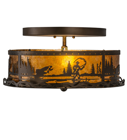 16"W Fly Fishing Creek Flushmount