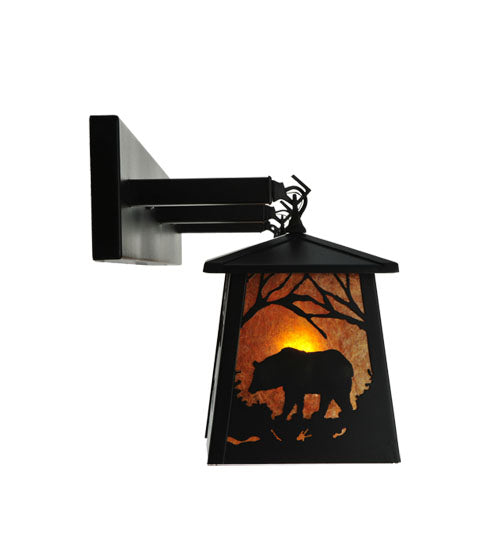 48"W Bear At Dawn 3 Lt Wall Sconce