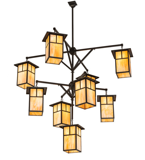 64" Wide Hyde Park T Mission 9 Light Hanging Lantern Chandelier