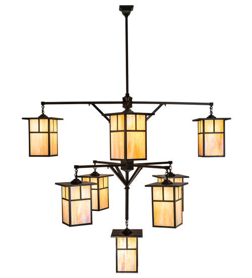 64" Wide Hyde Park T Mission 9 Light Hanging Lantern Chandelier