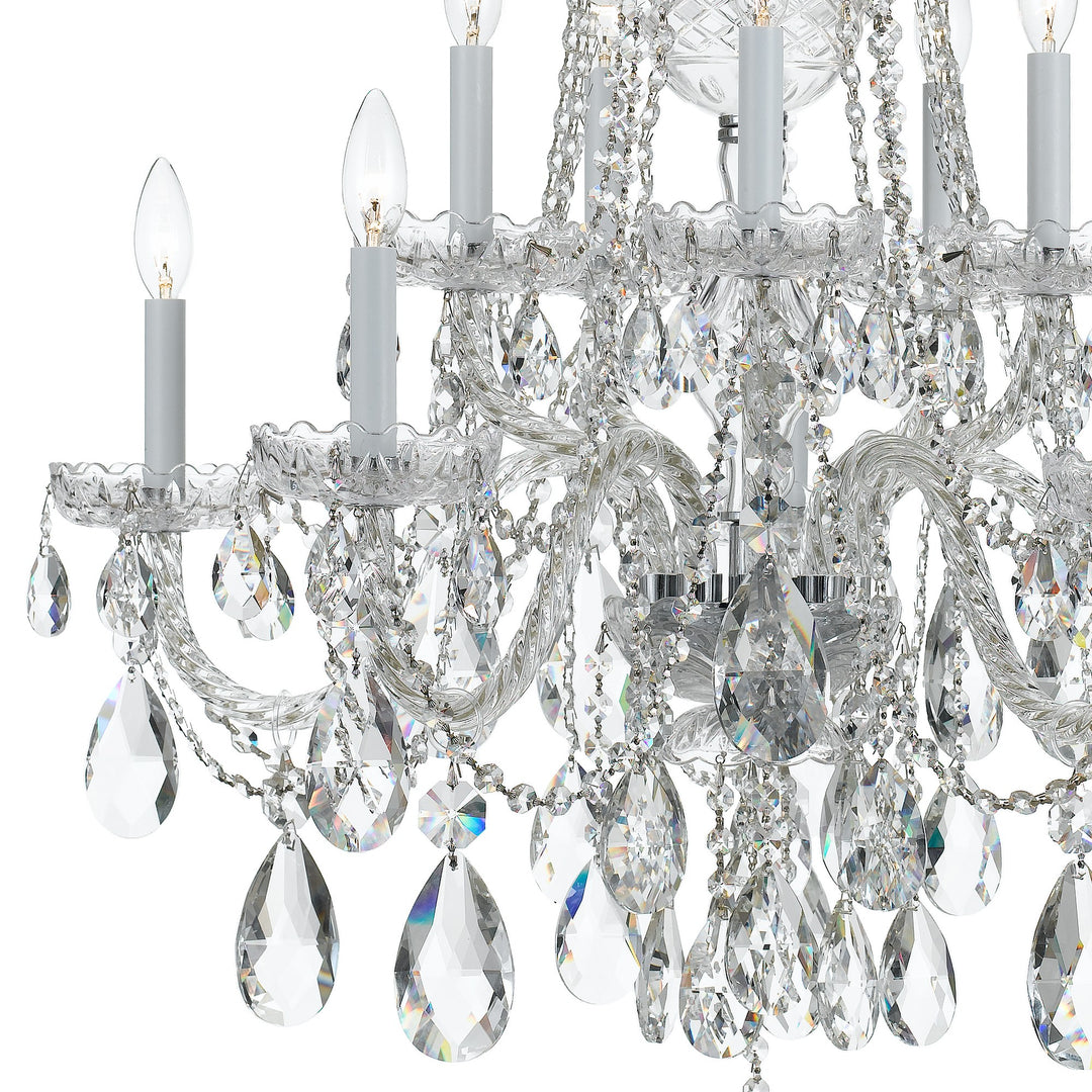 Crystorama Traditional Crystal 10 Light Swarovski Strass Crystal Polished Brass Chandelier