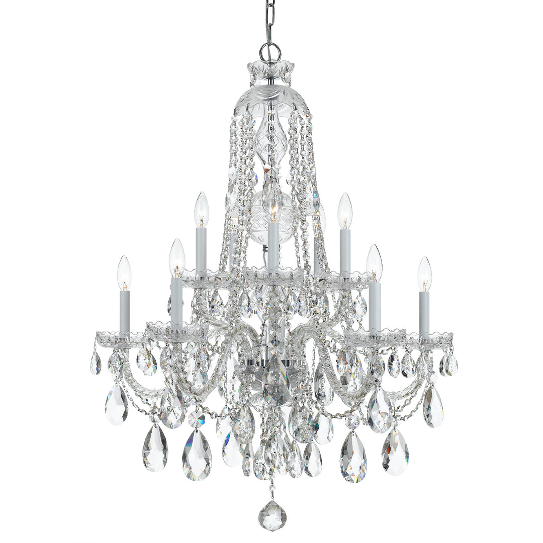 Crystorama Traditional Crystal 10 Light Swarovski Strass Crystal Polished Brass Chandelier