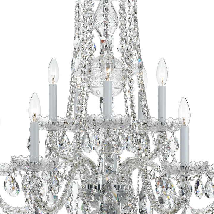 Crystorama Traditional Crystal 10 Light Swarovski Strass Crystal Polished Brass Chandelier