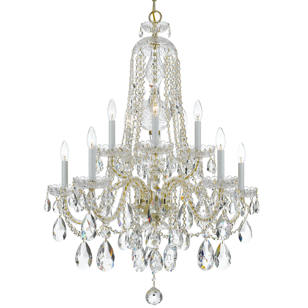 Crystorama Traditional Crystal 10 Light Swarovski Strass Crystal Polished Brass Chandelier