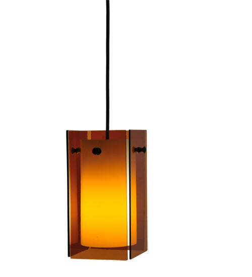 5"Sq Metro Amber Quadrato Mini Pendant