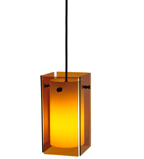 5"Sq Metro Amber Quadrato Mini Pendant