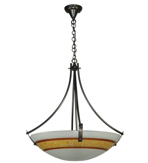 26"W Metro Fusion Saturno Glass Inverted Pendant