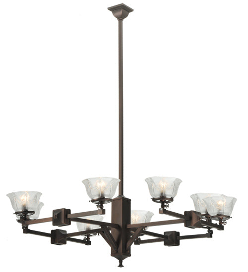 48"W Revival Summer Wheat 8 Lt Gas Chandelier