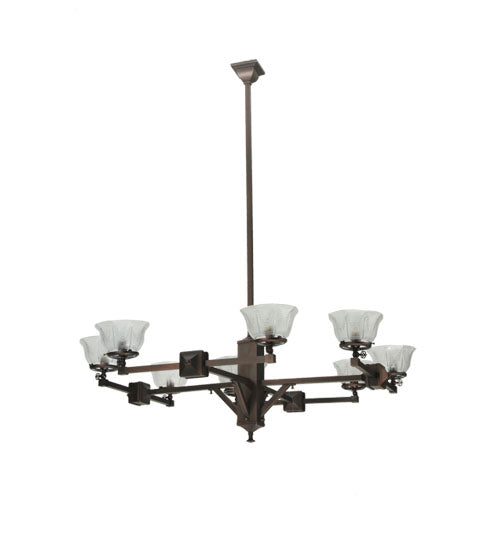 48"W Revival Summer Wheat 8 Lt Gas Chandelier