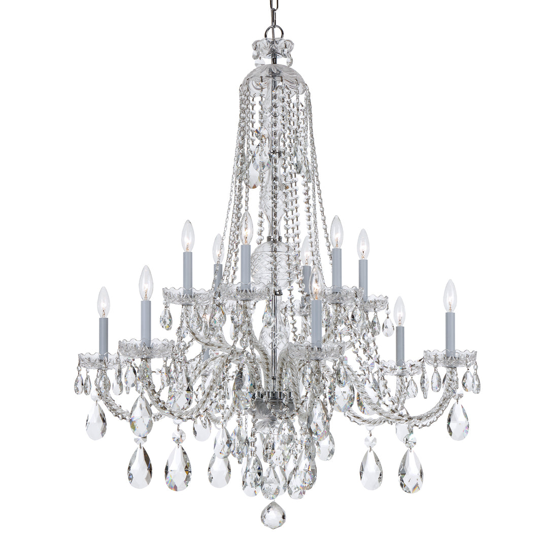 Crystorama Traditional Crystal 12 Light Spectra Crystal Polished Brass Chandelier