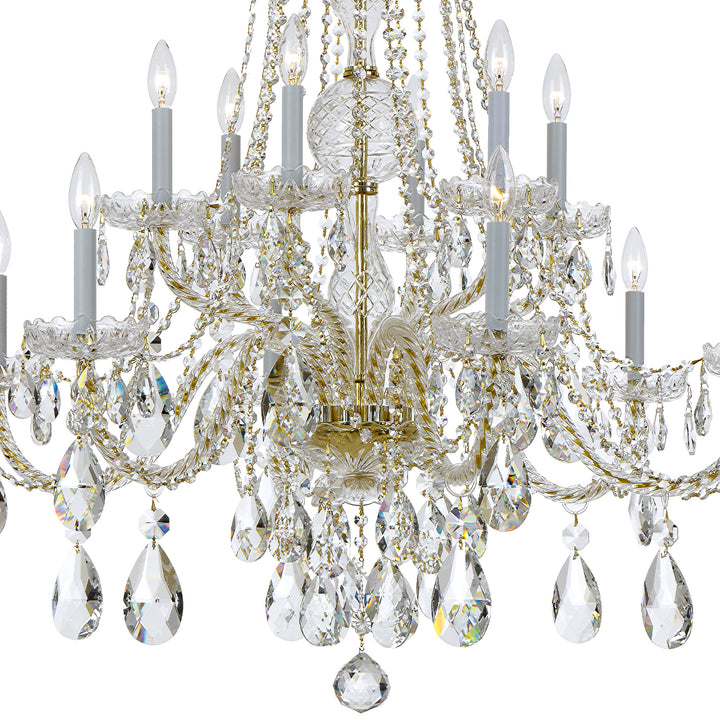 Crystorama Traditional Crystal 12 Light Spectra Crystal Polished Brass Chandelier