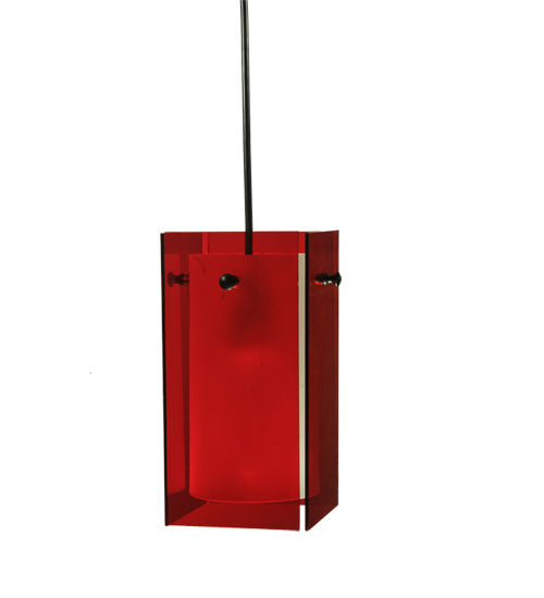 5"Sq Metro Red Quadrato Mini Pendant