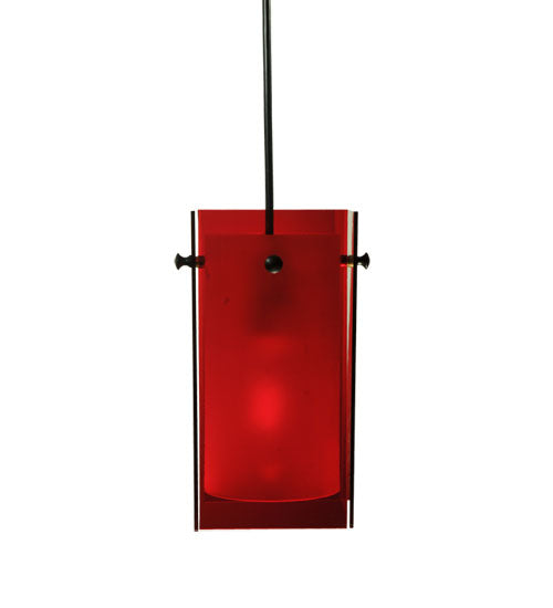 5"Sq Metro Red Quadrato Mini Pendant