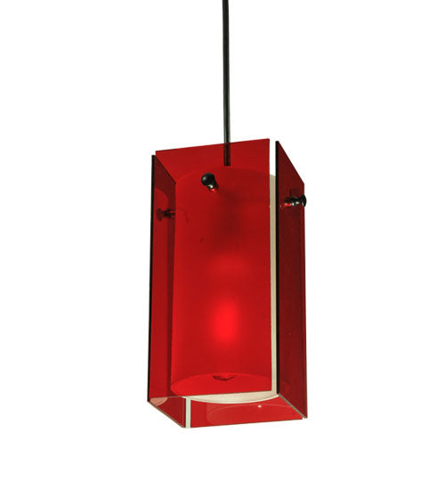 5"Sq Metro Red Quadrato Mini Pendant