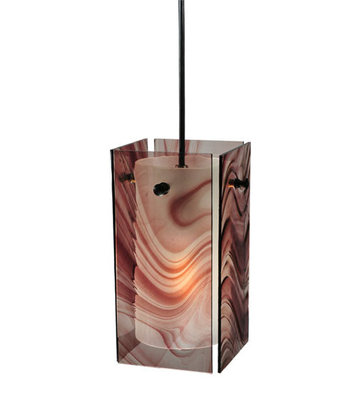 5"Sq Metro Chambord Swirl Quadrato Mini Pendant