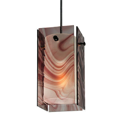 5"Sq Metro Chambord Swirl Quadrato Mini Pendant