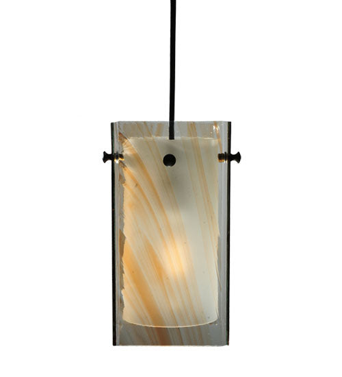 5"Sq Metro Cinnamon Swirl Quadrato Mini Pendant