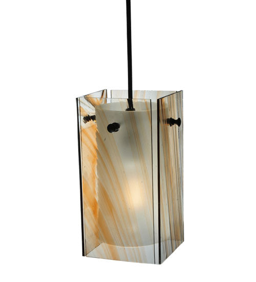 5"Sq Metro Cinnamon Swirl Quadrato Mini Pendant