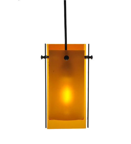 5"Sq Metro Amber Quadrato Mini Pendant