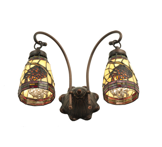 15"W Pinecone 2 Lt Wall Sconce