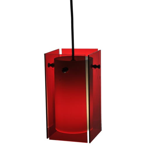 5"Sq Metro Red Quadrato Mini Pendant