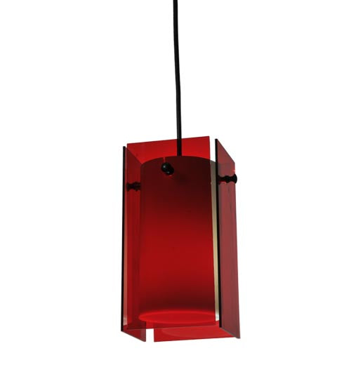 5"Sq Metro Red Quadrato Mini Pendant