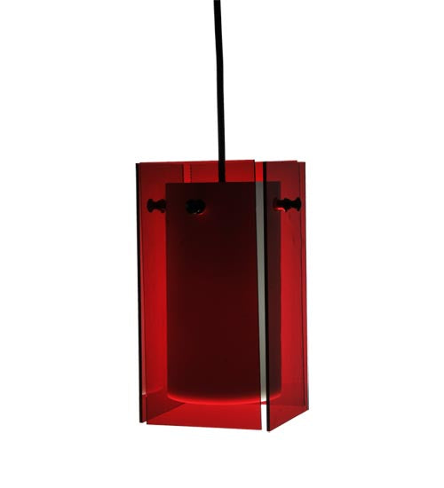 5"Sq Metro Red Quadrato Mini Pendant