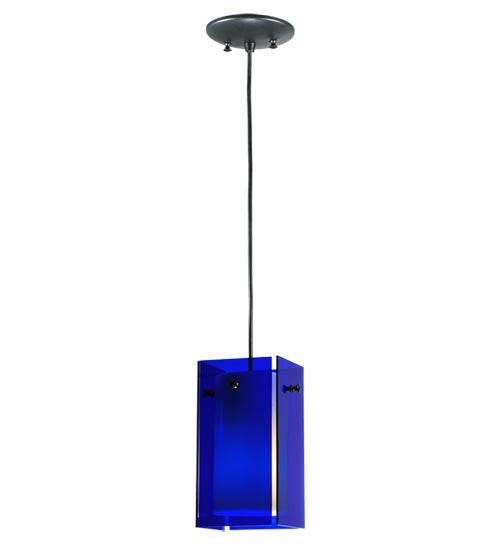 5" Square Metro Blue Quadrato Mini Pendant