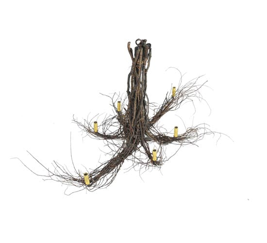 48"L Twigs 6 Lt W/Ceiling Medallion Chandelier